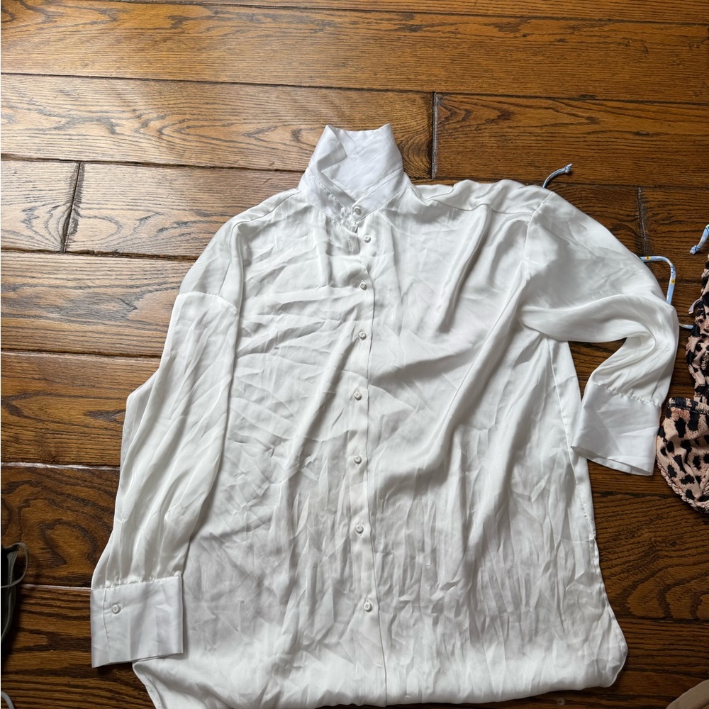 Zara Classic White Collared Shirt